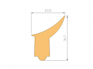 Perfil de Silicona P1897 - formato tipo Labiado - forma irregular