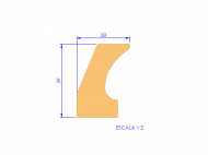 Perfil de Silicona P18A - formato tipo Labiado - forma irregular