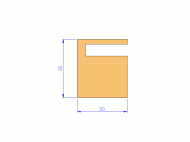 Perfil de Silicona P1904C - formato tipo Labiado - forma irregular