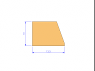 Perfil de Silicona P1904D - formato tipo Trapecio - forma irregular