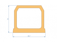 Perfil de Silicona P1904DH - formato tipo D - forma irregular