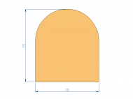 Perfil de Silicona P1904DO - formato tipo D - forma irregular