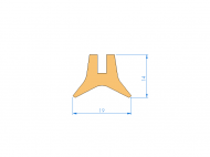 Perfil de Silicona P1904E - formato tipo U - forma irregular