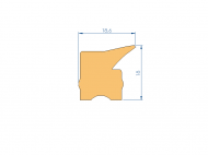 Perfil de Silicona P1904FS - formato tipo Labiado - forma irregular