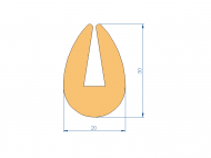 Perfil de Silicona P1904GC - formato tipo U - forma irregular