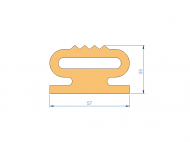 Perfil de Silicona P1904GO - formato tipo Lampara - forma irregular