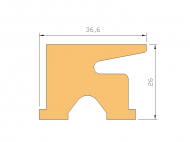 Perfil de Silicona P1926 - formato tipo Labiado - forma irregular