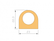 Perfil de Silicona P195A - formato tipo D - forma irregular