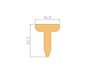 Perfil de Silicona P199A - formato tipo T - forma irregular