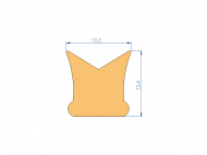 Perfil de Silicona P20064G - formato tipo Cuernos - forma irregular