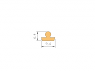 Perfil de Silicona P200A - formato tipo Perfil de Silicona plano con Burbuja - forma irregular