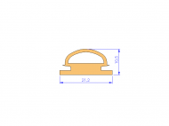 Perfil de Silicona P2033 - formato tipo Lampara - forma irregular