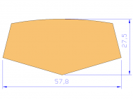 Perfil de Silicona P203H - formato tipo D - forma irregular