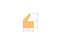 Perfil de Silicona P2055A - formato tipo Labiado - forma irregular