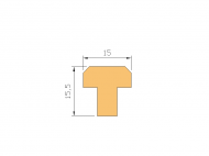 Perfil de Silicona P2055L - formato tipo T - forma irregular