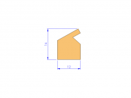 Perfil de Silicona P2055M - formato tipo Labiado - forma irregular