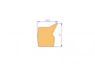 Perfil de Silicona P2055S - formato tipo Labiado - forma irregular
