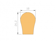 Perfil de Silicona P206 - formato tipo D - forma irregular