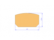 Perfil de Silicona P20630B - formato tipo D - forma irregular