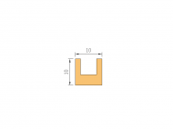 Perfil de Silicona P206W - formato tipo U - forma irregular