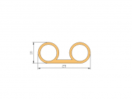 Perfil de Silicona P20711A - formato tipo Forma anteojos - forma irregular