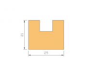 Perfil de Silicona P2072 - formato tipo U - forma irregular