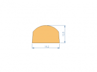 Perfil de Silicona P20730 - formato tipo Trapecio - forma irregular