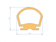 Perfil de Silicona P2090A - formato tipo Lampara - forma irregular