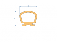 Perfil de Silicona P2090G - formato tipo Lampara - forma irregular