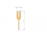 Perfil de Silicona P2090H - formato tipo U - forma irregular