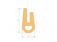 Perfil de Silicona P2090I - formato tipo Tubo - forma irregular