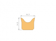 Perfil de Silicona P217 - formato tipo Cuernos - forma irregular