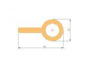 Perfil de Silicona P2200C - formato tipo Lampara - forma irregular