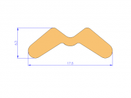 Perfil de Silicona P2200D - formato tipo Fuelle - forma irregular