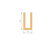 Perfil de Silicona P221F - formato tipo U - forma irregular