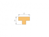 Perfil de Silicona P2222AA - formato tipo T - forma irregular