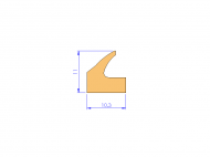 Perfil de Silicona P2222G - formato tipo Labiado - forma irregular