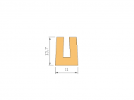 Perfil de Silicona P2222I - formato tipo U - forma irregular