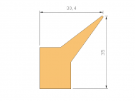 Perfil de Silicona P2222U - formato tipo Labiado - forma irregular