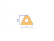 Perfil de Silicona P2222V - formato tipo Triangulo - forma regular