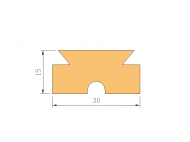 Perfil de Silicona P2222Y - formato tipo D - forma irregular