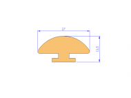 Perfil de Silicona P2231B - formato tipo Lampara - forma irregular