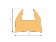 Perfil de Silicona P2253 - formato tipo Cuernos - forma irregular