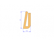 Perfil de Silicona P2377A - formato tipo U - forma irregular