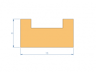 Perfil de Silicona P2379E - formato tipo Cuernos - forma irregular