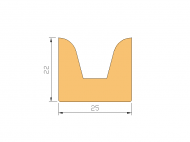 Perfil de Silicona P2397A - formato tipo Cuernos - forma irregular