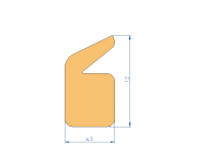 Perfil de Silicona P2403F - formato tipo Labiado - forma irregular