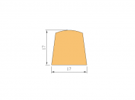 Perfil de Silicona P2448A - formato tipo D - forma irregular