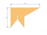 Perfil de Silicona P2448B - formato tipo Labiado - forma irregular