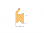 Perfil de Silicona P2448M - formato tipo Labiado - forma irregular